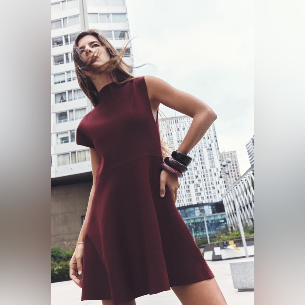 ZARA SKATER KNIT MINI DRESS